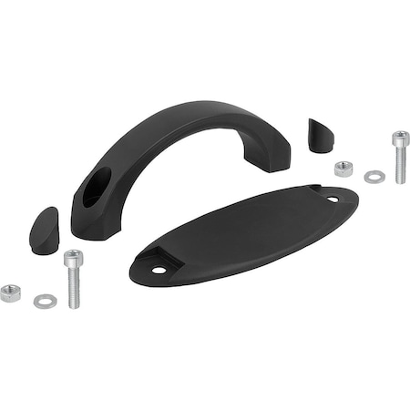 Kipp Arch Pull Handle W. Cover Cap, Form:A Thermoplastic K0193.112006